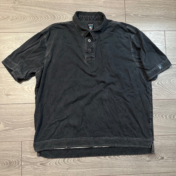 Kuhl Embroidered Faded Navy Cotton Polo - Picture 1 of 3